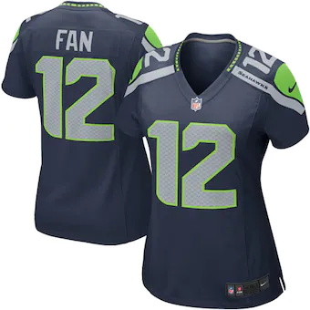 womens seattle seahawks 12s college navy nike game jersey_p